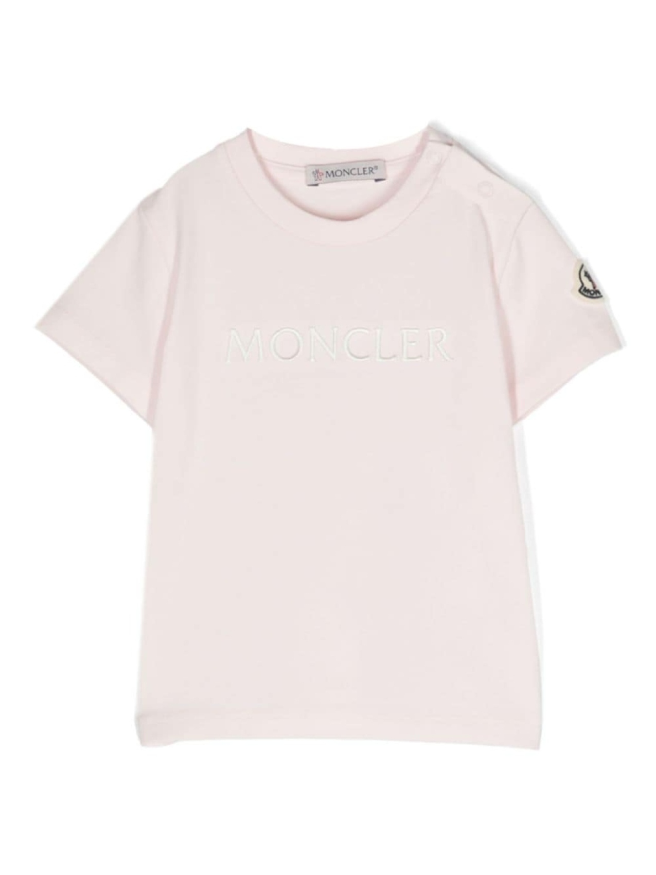 

Moncler Enfant футболка с вышитым логотипом, розовый