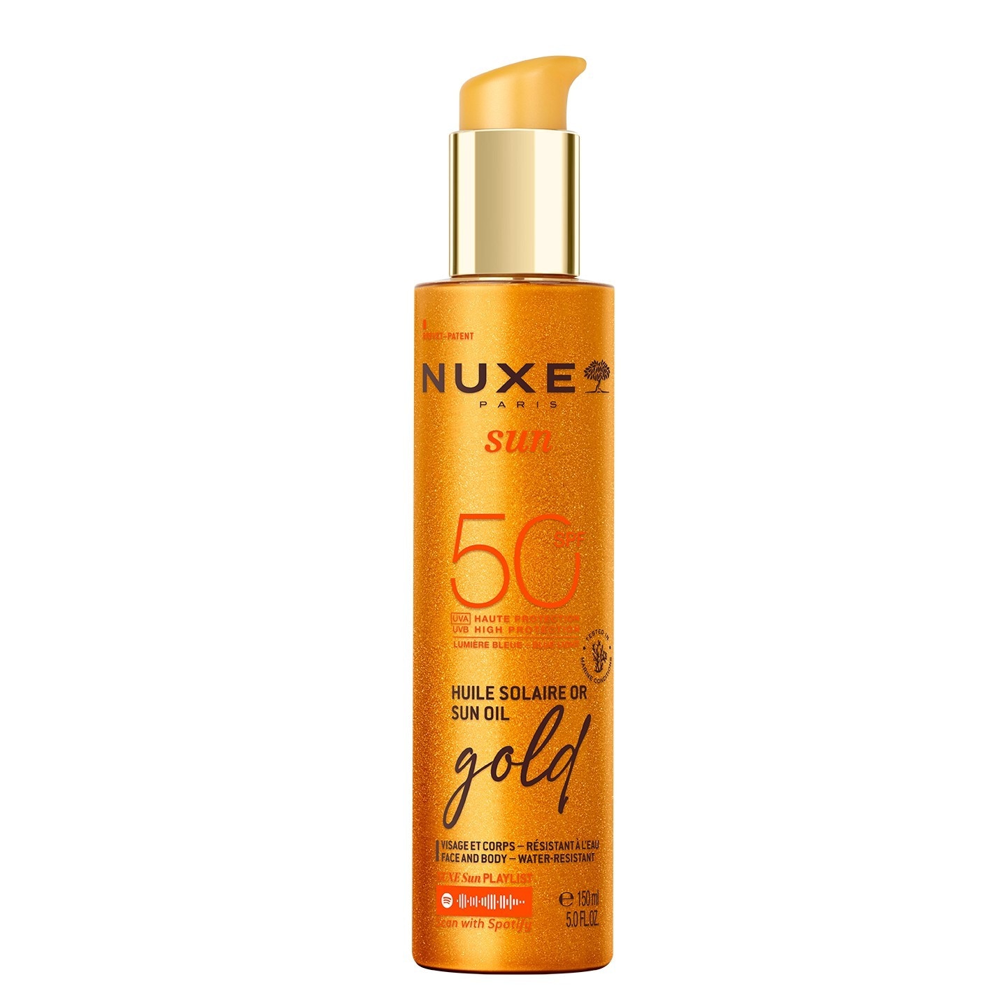 

Солнцезащитный крем sun spf 50 gold 150 Nuxe, объем 150 мл