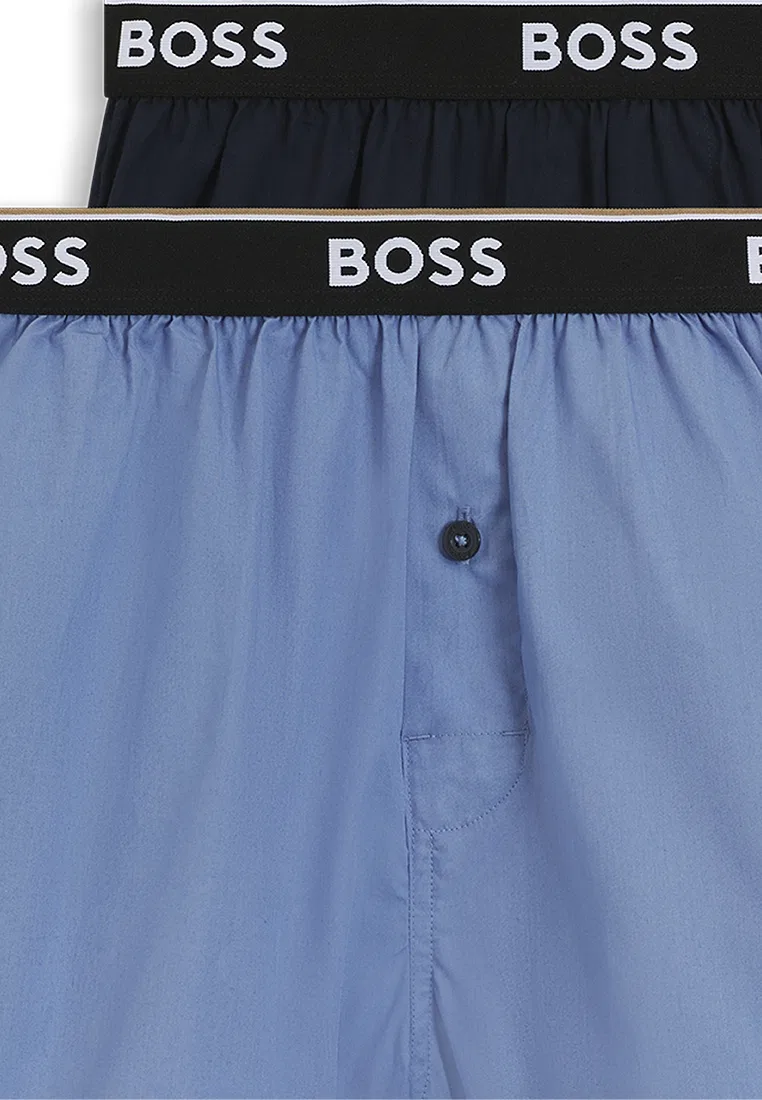 Пижамные шорты, 2 шт., хлопок, BOSS Bodywear, синий/мультиколор — фото 2