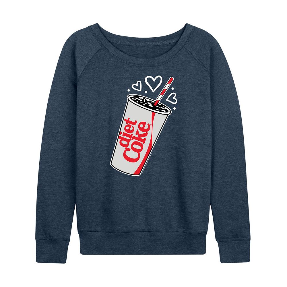 

Женский легкий свитшот из френч терри Diet Coke Heart Bubbles Licensed Character, цвет Heather Indigo