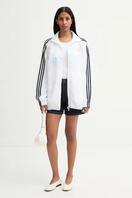 Блуза женская с надписью модель оверсайз Adidas Originals, белый — фото 2