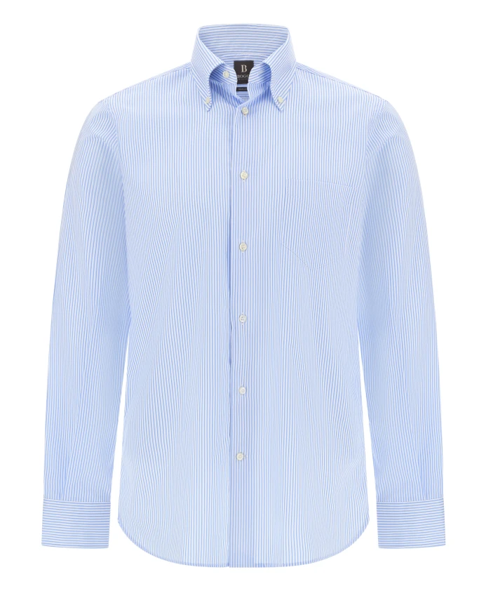 

Хлопковая рубашка в полоску стандартного кроя Boggi Milano, синий