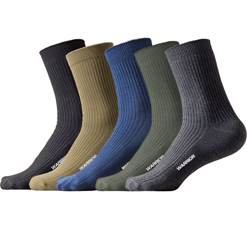 

Мужские носки Mid Calf WARRIOR, [5 pack]черный+темно-синий+темно-серый+хаки+зеленый