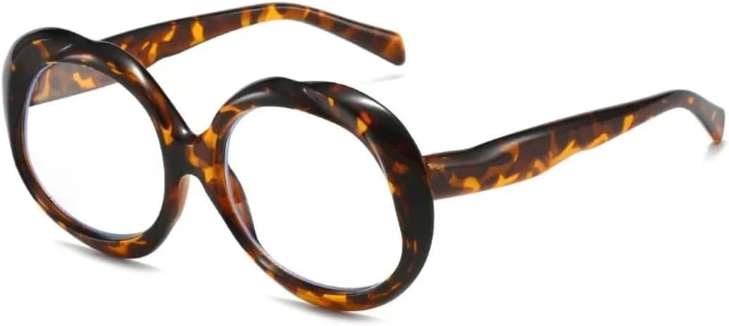 

Роскошные солнцезащитные очки большого размера для женщин и мужчин, винтажные, в стиле панк, с волнистой оправой, неровной формой, защита от УФ-излучения UV400 VFDHN, Leopard Clear