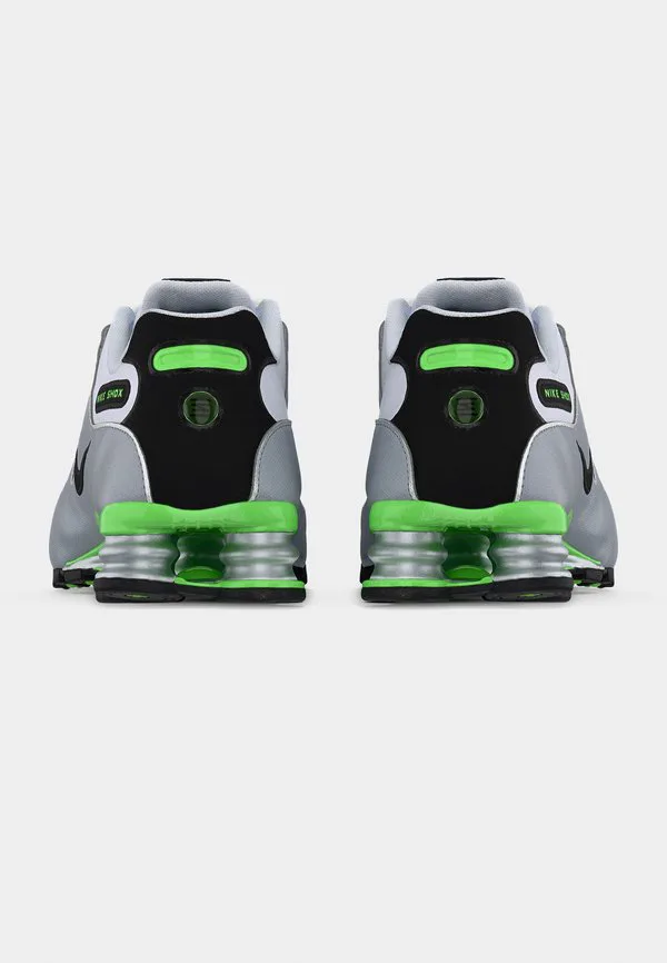 Кроссовки shox nz Nike Sportswear, White/Black/Metallic Silver-Coloured/Green Pulse — фото 4