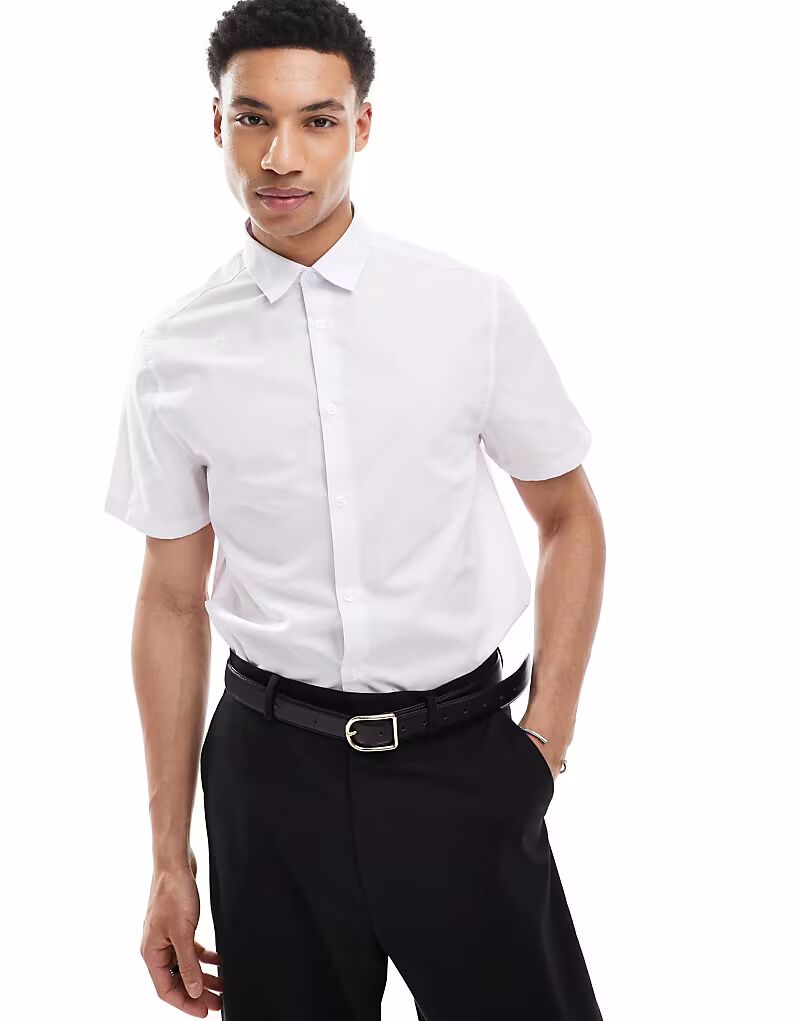 

ASOS DESIGN формальная рубашка легкого глажения белого цвета