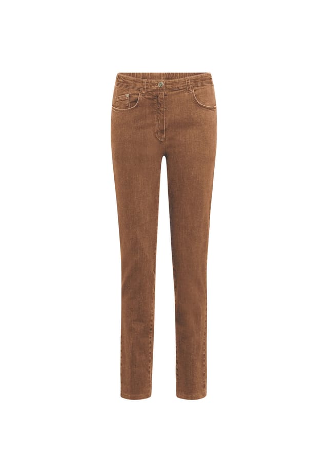 

Короткий размер: джинсы с красивыми блестящими камнями Goldner, коричневый