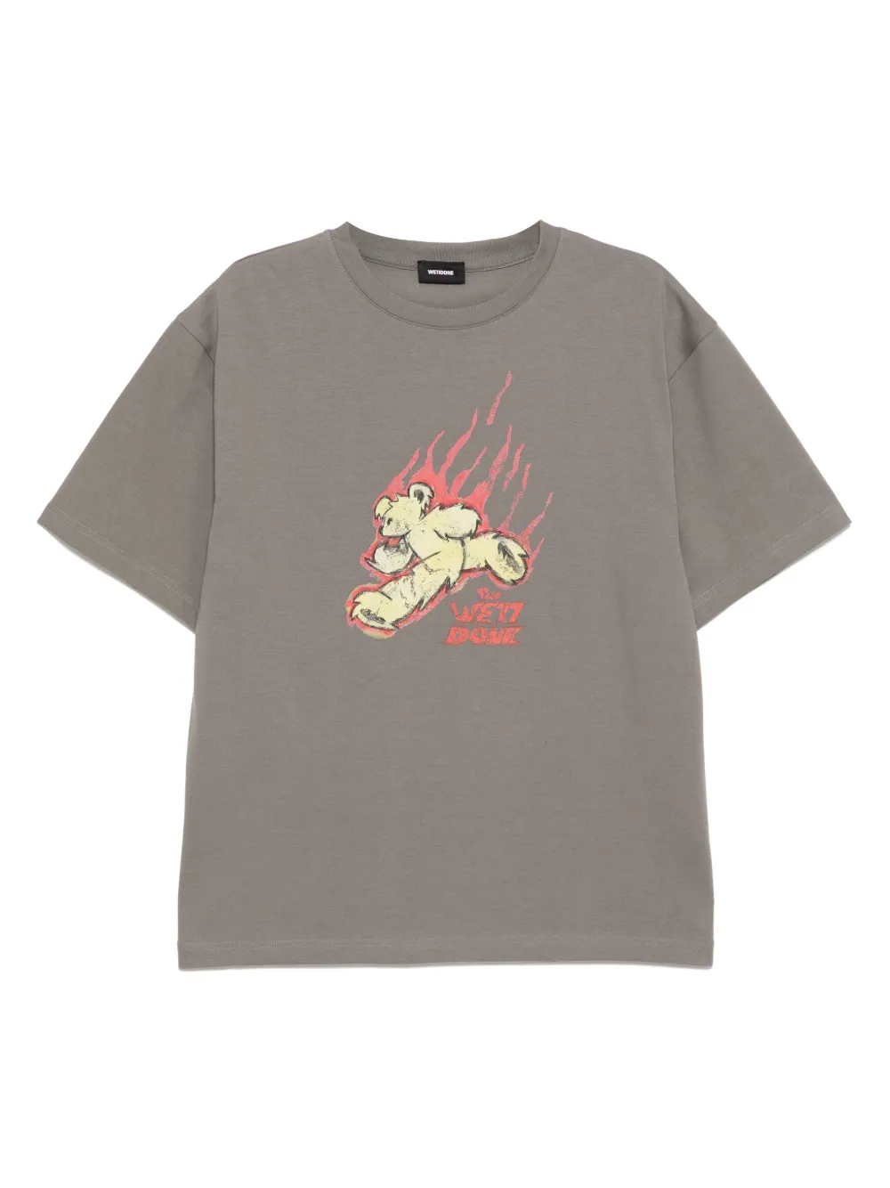 

Футболка с принтом Run Flame Teddy We11done, серый