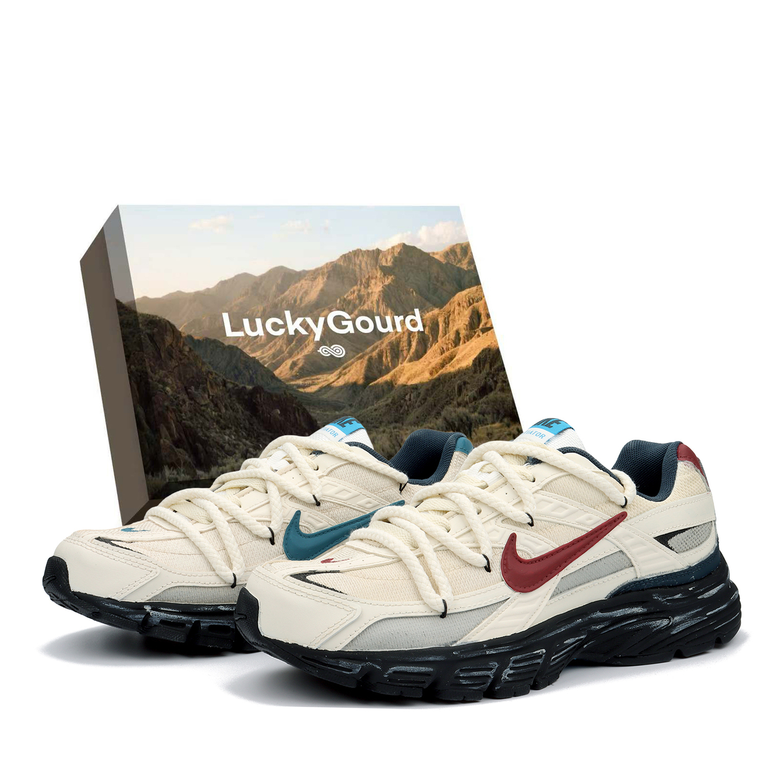 

Инициатор устойчивые к истиранию дышащие низкие кроссовки мужские ecru Nike, белый