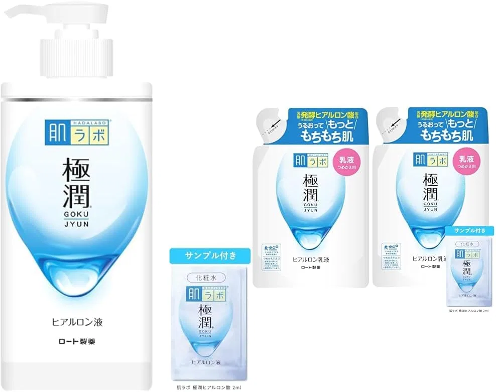 Набор Hada Labo — Gokujun Hyaluronic Lotion, 400 мл + 140 мл x 2, в наборе
