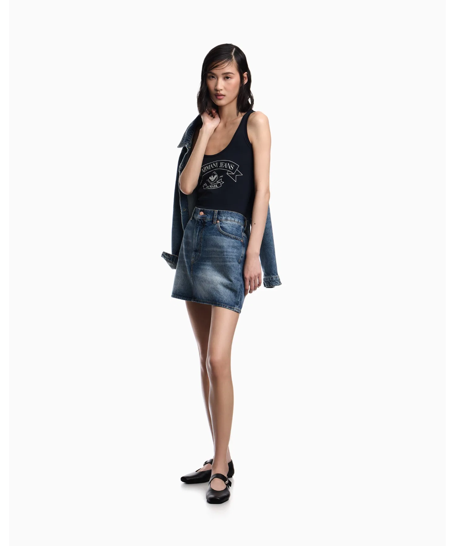 【Emporio Armani】Майка-топ с принтом из джерси ARMANI JEANS — фото 4