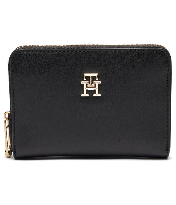 

Кошелек женский Tommy Hilfiger с монограммой на молнии, черный