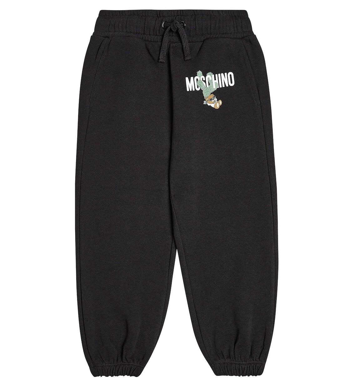 

Хлопковые спортивные брюки teddy bear Moschino Kids, черный