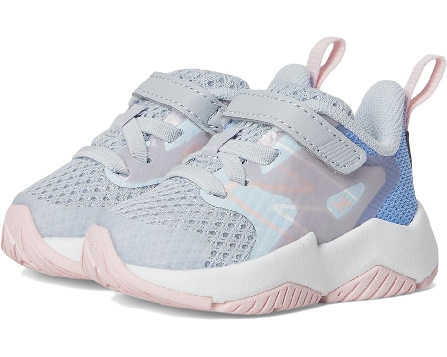 

Кроссовки New Balance Kids Rave Run v2 Bungee Lace with Top Strap, цвет Bright Sky/Granite/Rose Sugar
