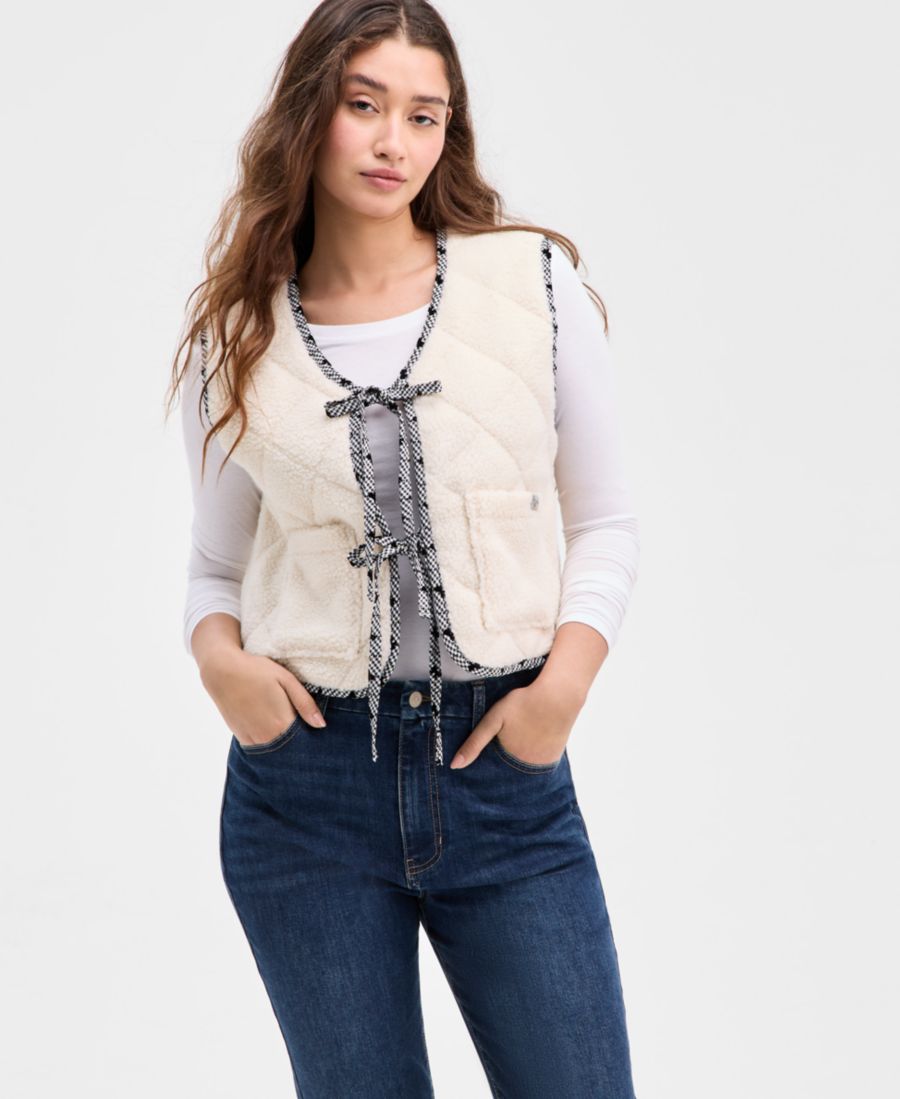 

Двусторонняя майка без рукавов с завязками спереди для подростков Rebel Veil, Black Flocked Bow