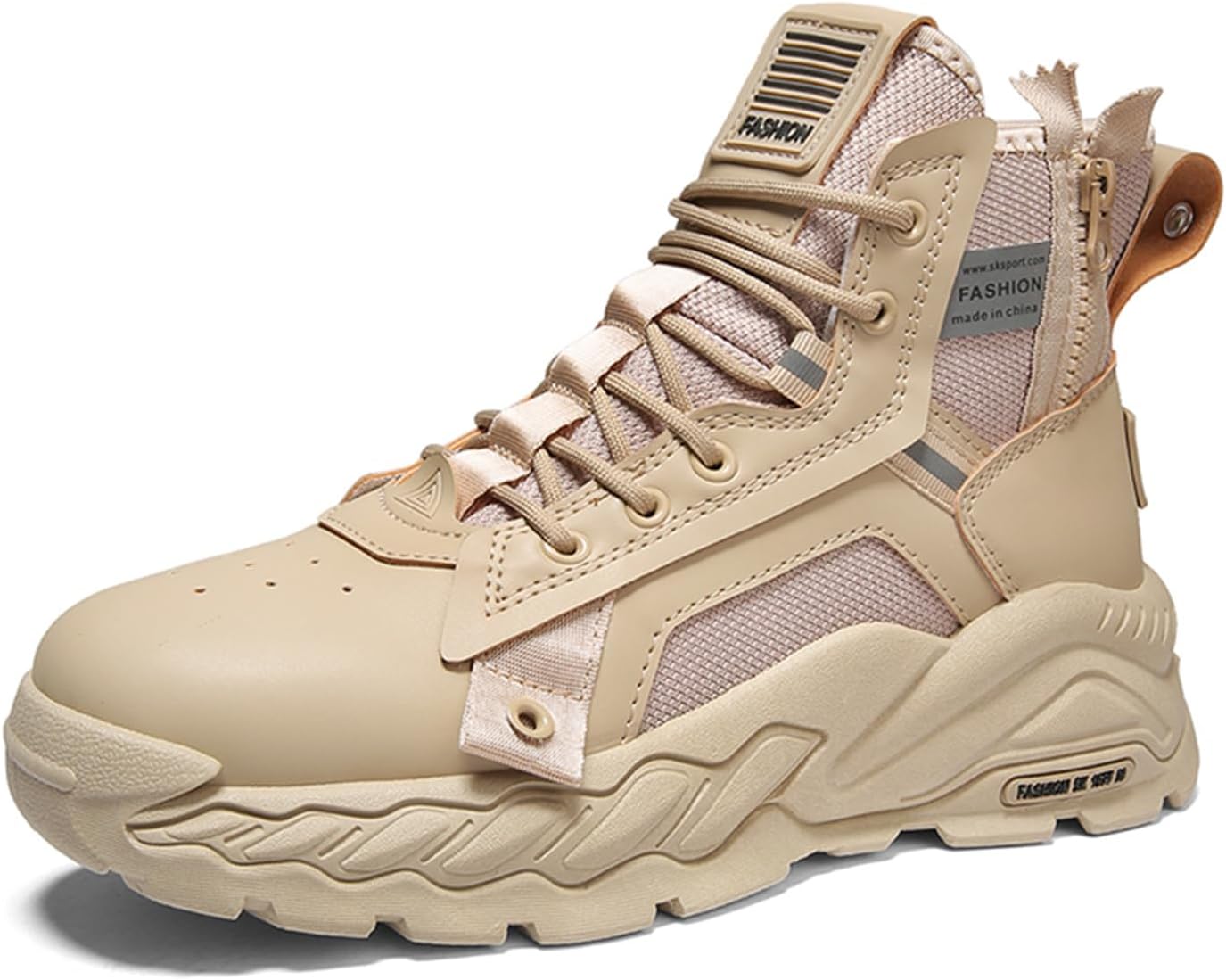 

Мужские высокие модные кроссовки Ботинки для пеших прогулок Повседневные спортивные прогулочные туфли Объемные кроссовки Spwagym, хаки