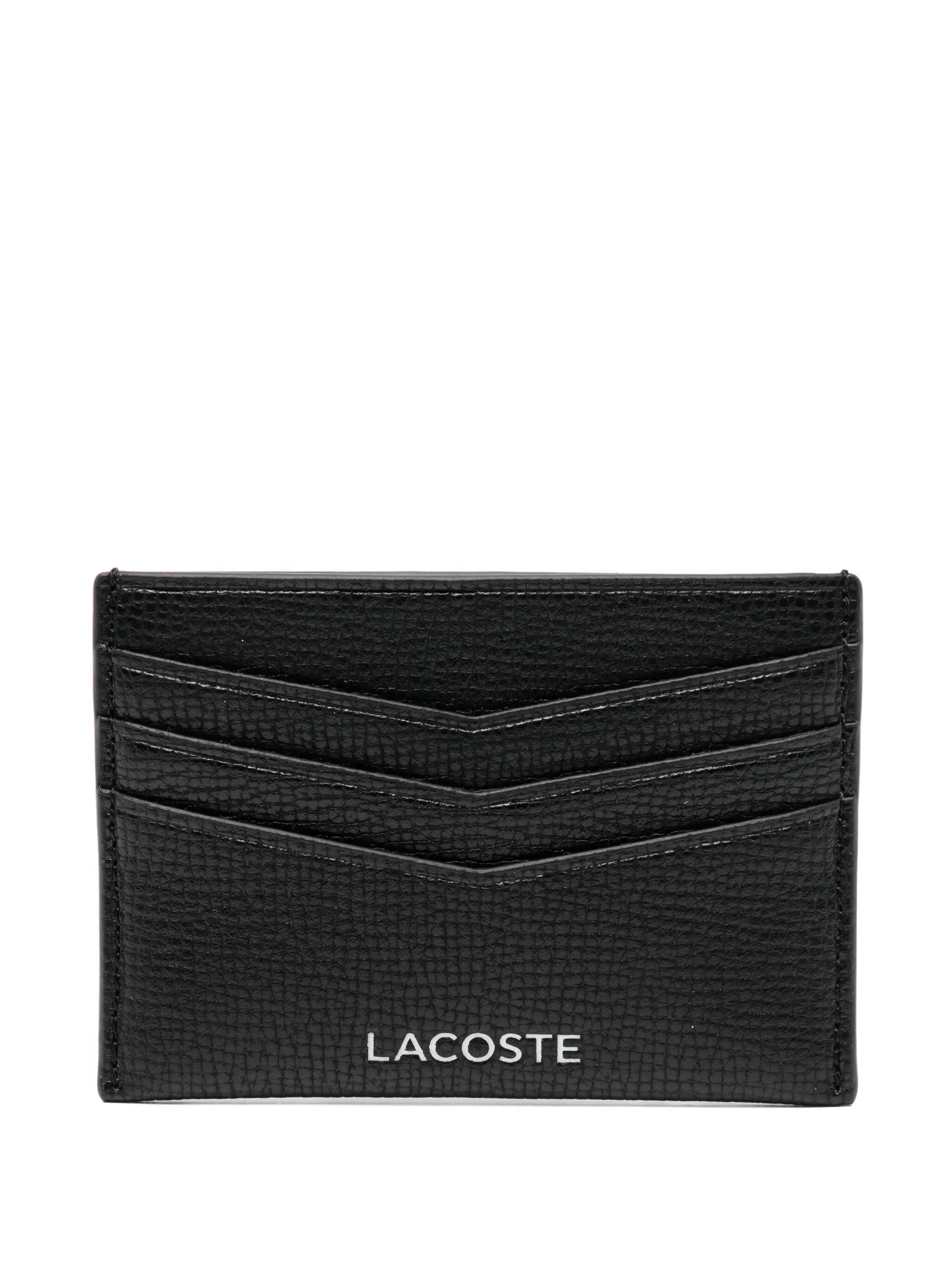 

Кожаный картхолдер Lacoste, черный