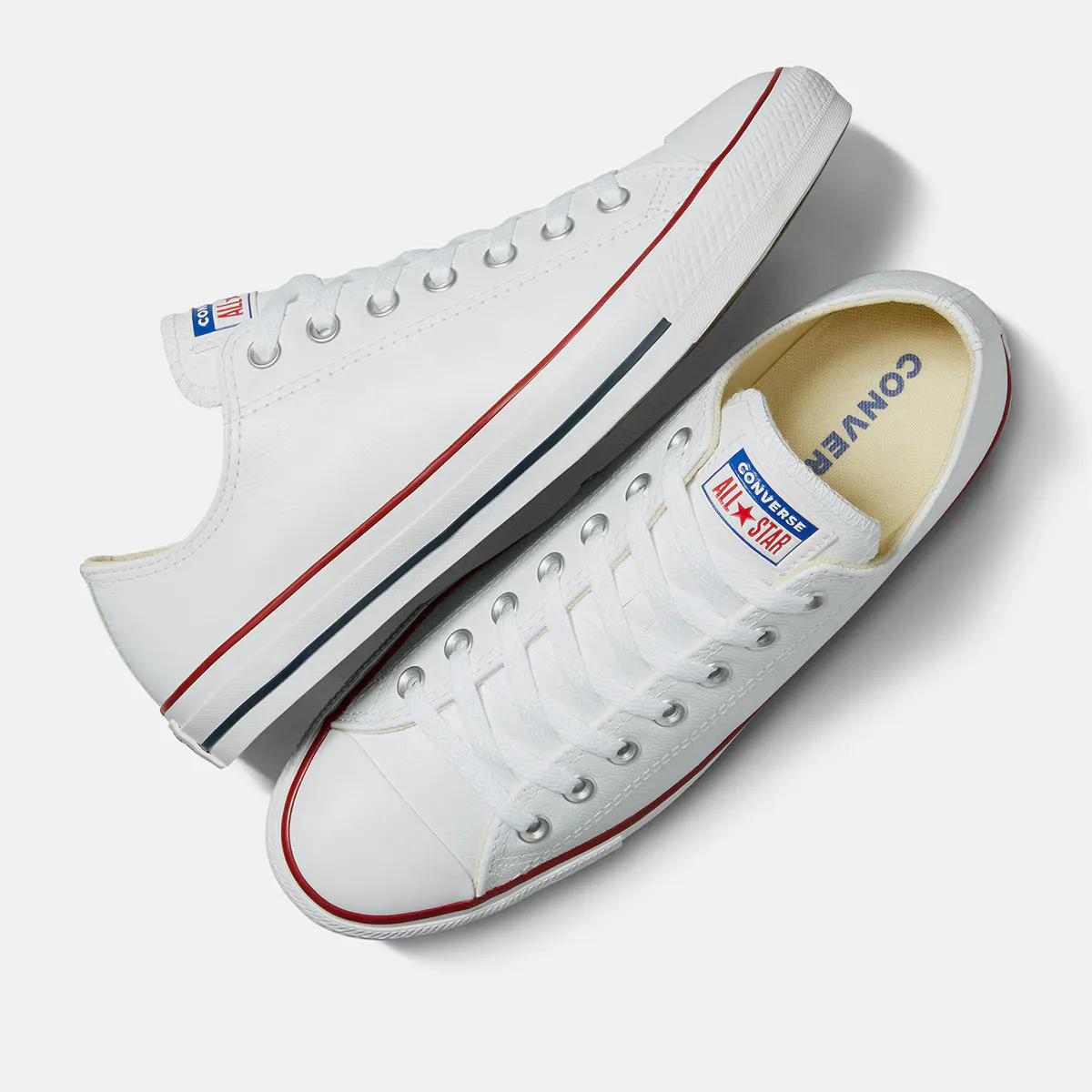 Converse Chuck Taylor All Star Low кожаные унисекс повседневные кеды, белый — фото 3