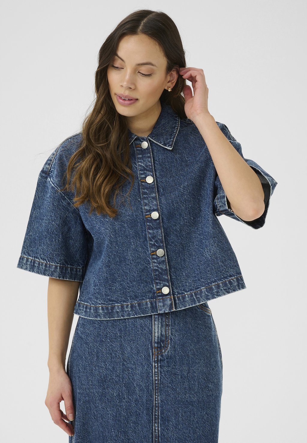 

Блузка на пуговицах Love Copenhagen, цвет Mid Blue Wash Denim