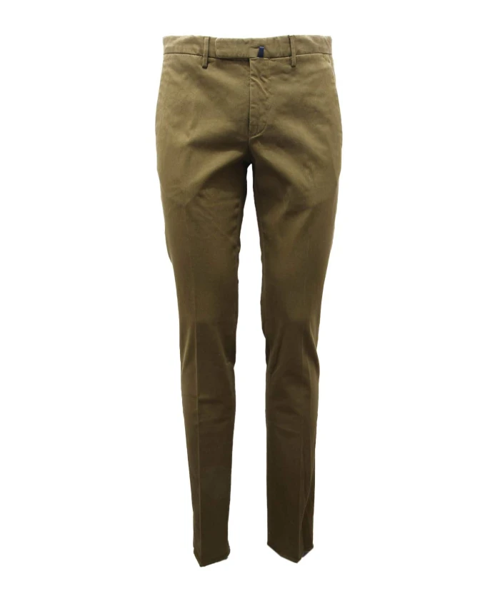 

Удобные зеленые брюки из хлопковой смеси Incotex, зеленый