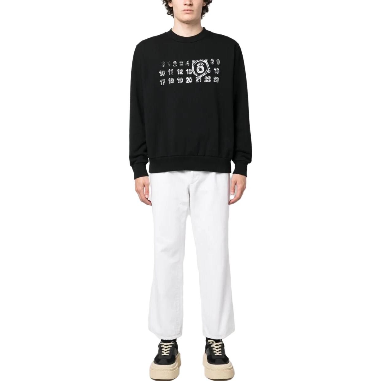 Толстовка с капюшоном из хлопка с цифровым мотивом Mm6 Maison Margiela, черный — фото 2