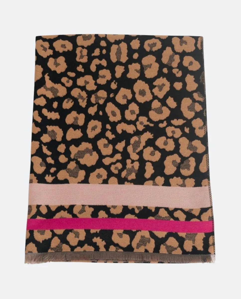 

Жаккардовый шарф с животным принтом, прямоугольный, шарф с индивидуальностью и уникальной текстурой Kbas, коричневый