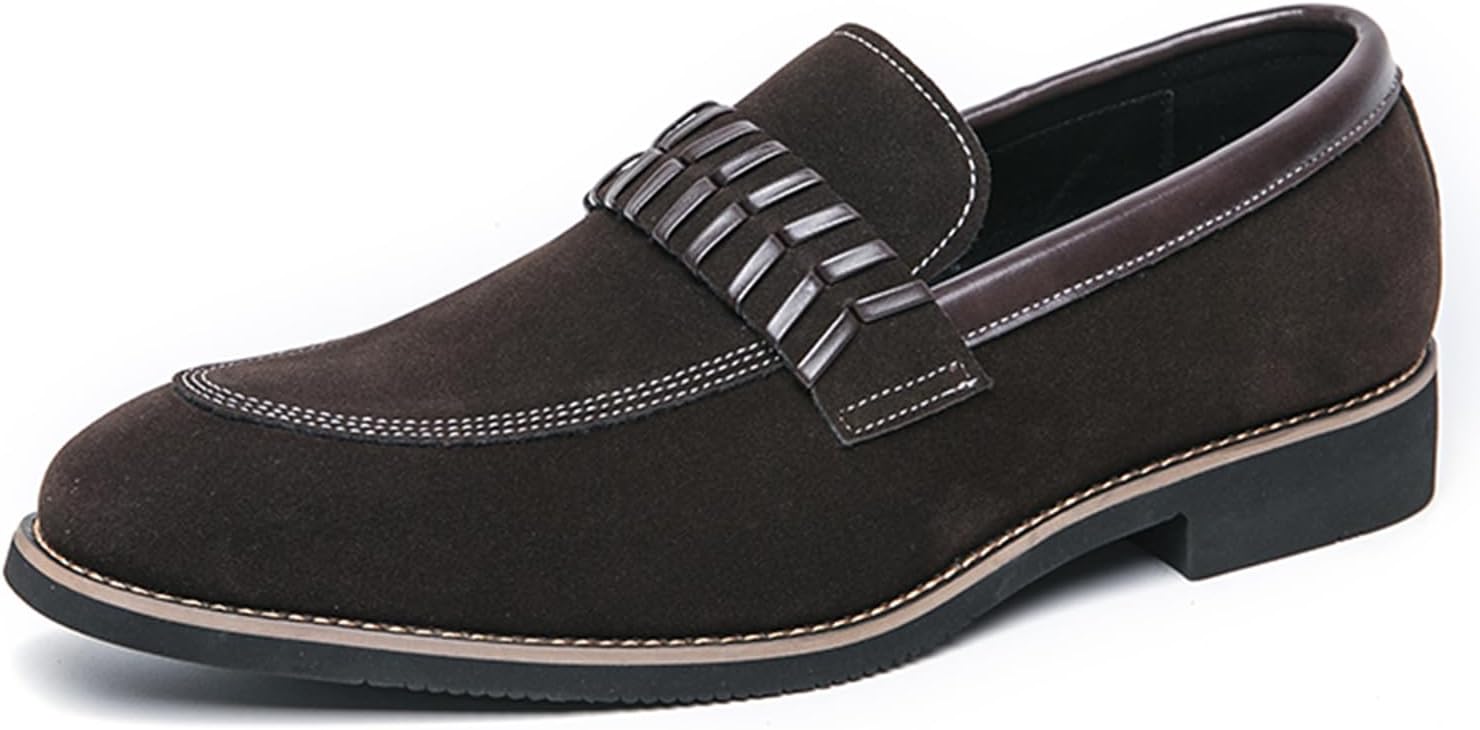 

Мужские замшевые пенни-лоферы Dacnakby, черные туфли без шнуровки с полосатым ремешком, контрастной строчкой, вечеринок и повседневной носки