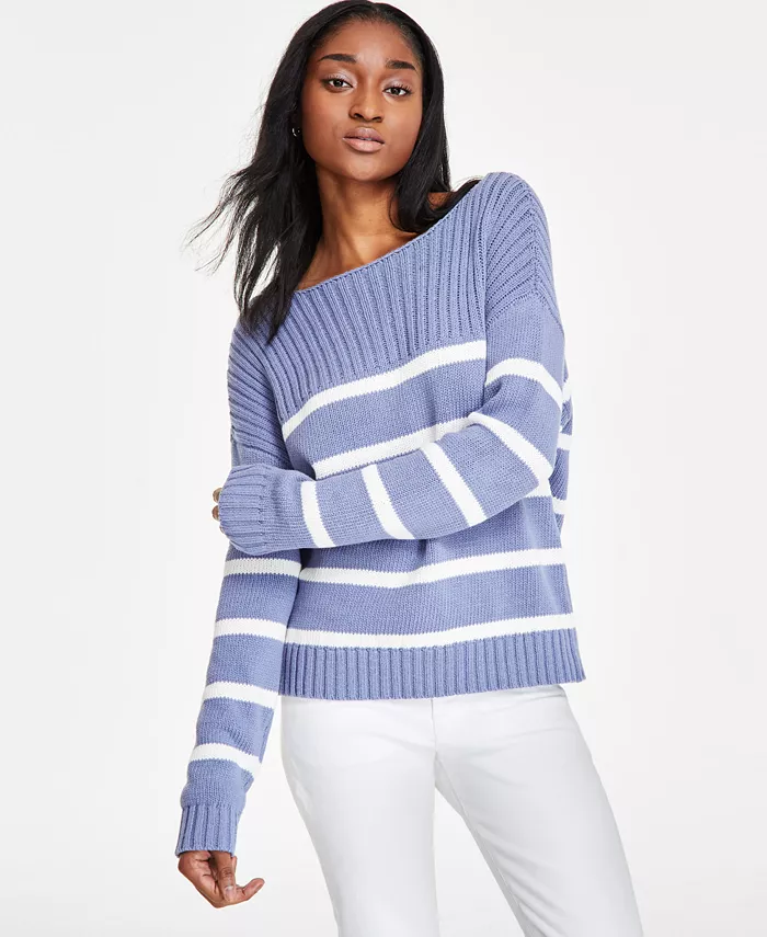 

Женский полосатый свитер с лодочкой Lucky Brand, мультиколор