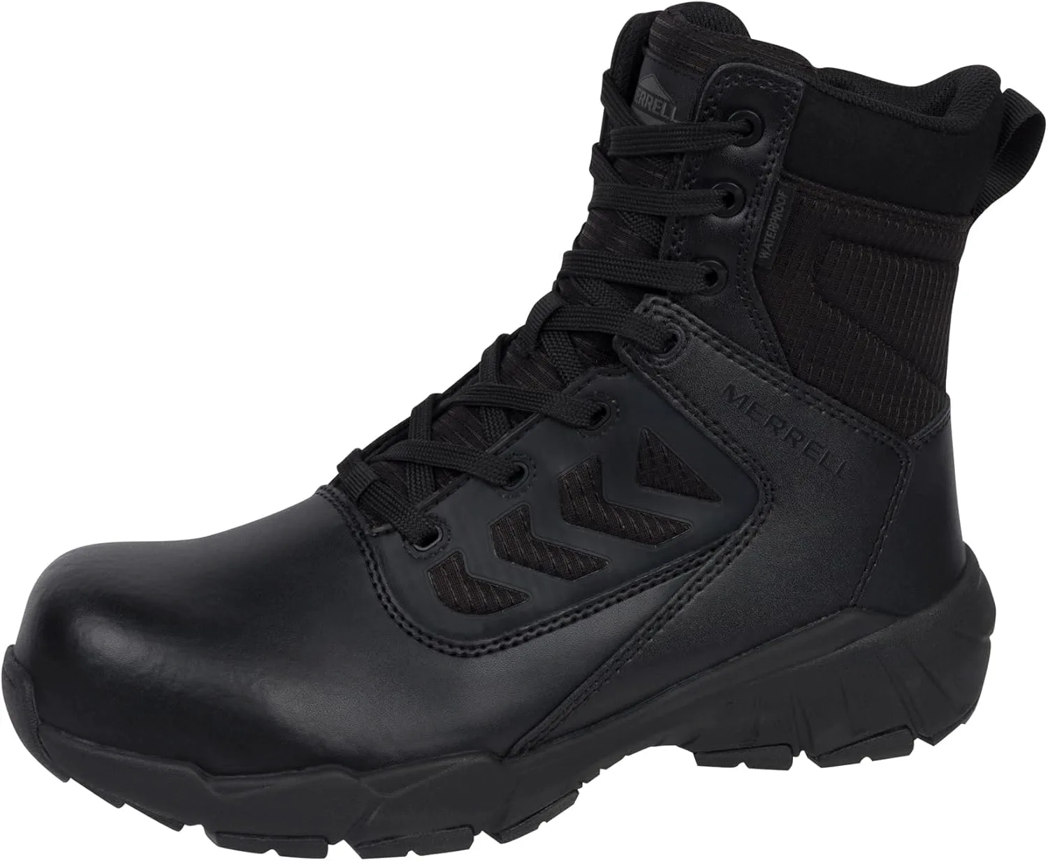 Мужские тактические ботинки Merrell Fullbench 8" с молнией, водонепроницаемые, карбоновое волокно, черный
