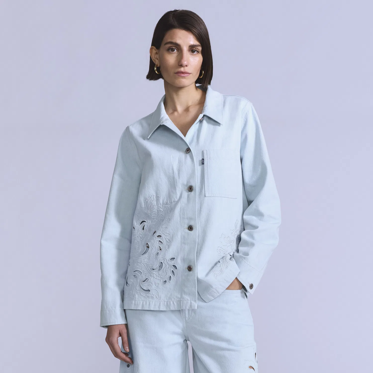 Женская вышитая куртка-тракер "Бандит" Levi's, Medium Wash