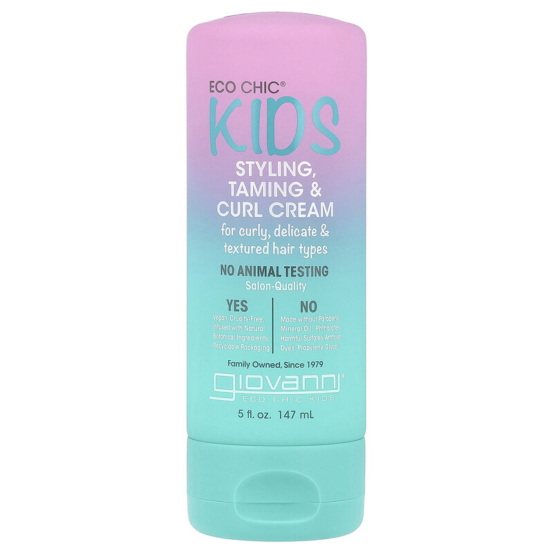 

Giovanni, Eco Chic Kids, крем для укладки волос, укрощение локонов, 147 мл (5 жидк. унц.)