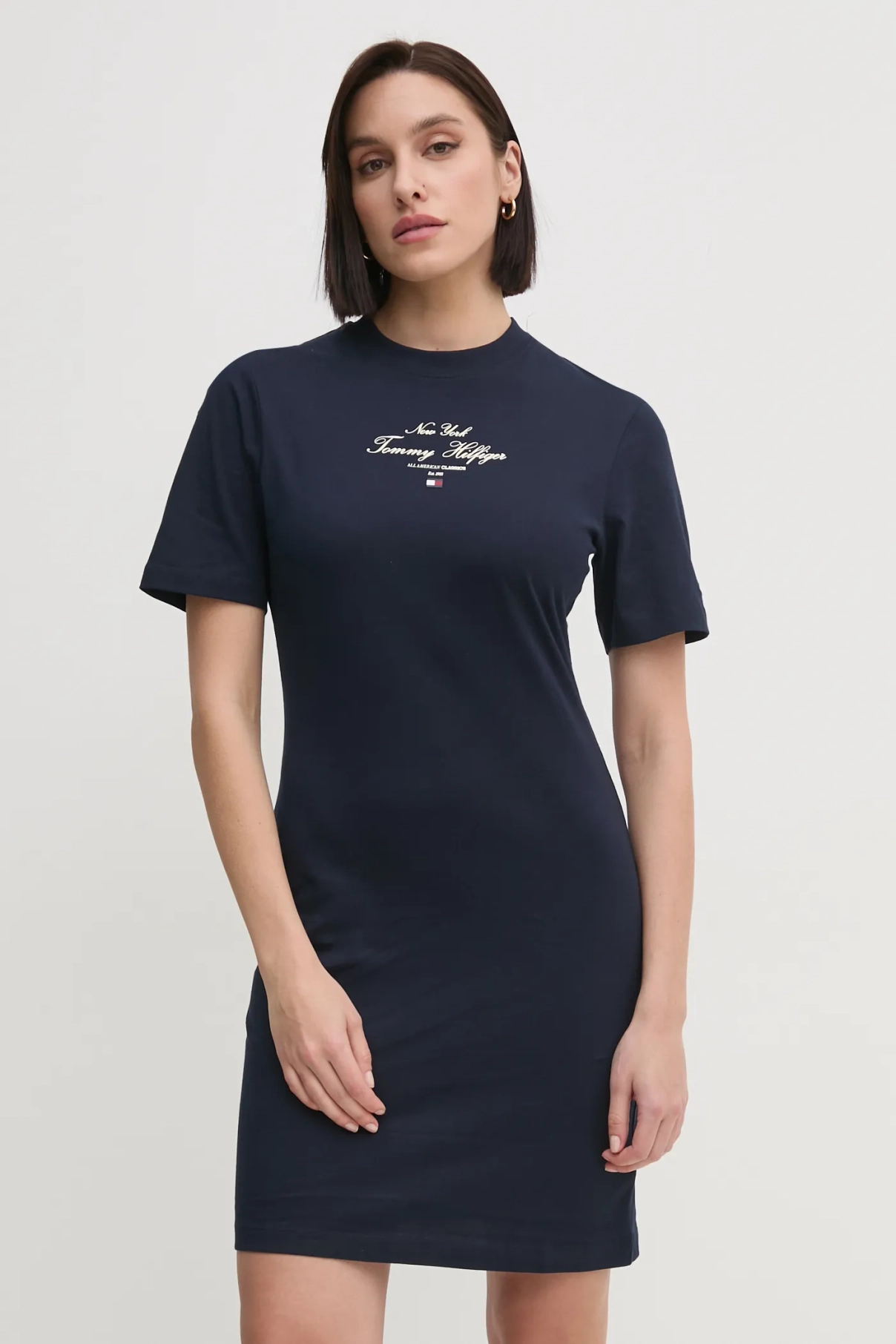 

Хлопковое платье Tommy Hilfiger, темно-синий