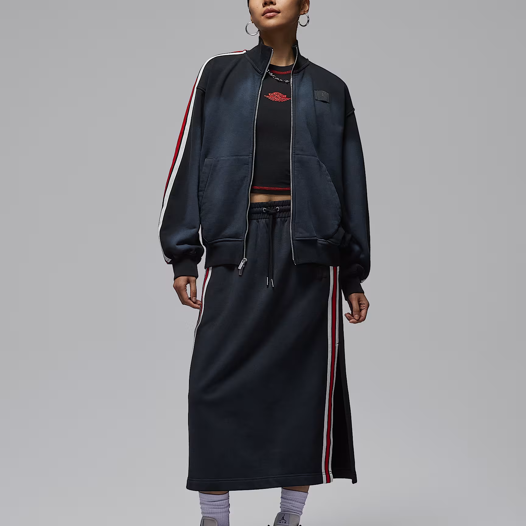 Куртка Flight Fleece женская Jordan, черный/темно-smoke серый — фото 3