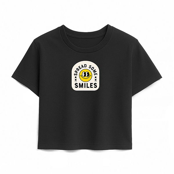 

Футболка Boxy для девочек 7-16 лет Spread Some Smiles Licensed Character, Black