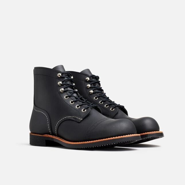 

Red Wing Iron Ranger 8084 мужские 6-дюймовые ботинки до щиколотки из черной промасленной кожи с мыском Red Wing Shoes