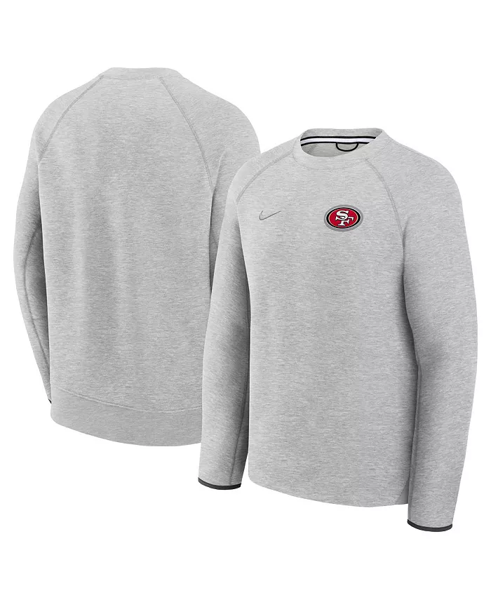 

Мужской свитшот Tech Fleece с регланным рукавом в ворсистом сером цвете San Francisco 49ers Nike