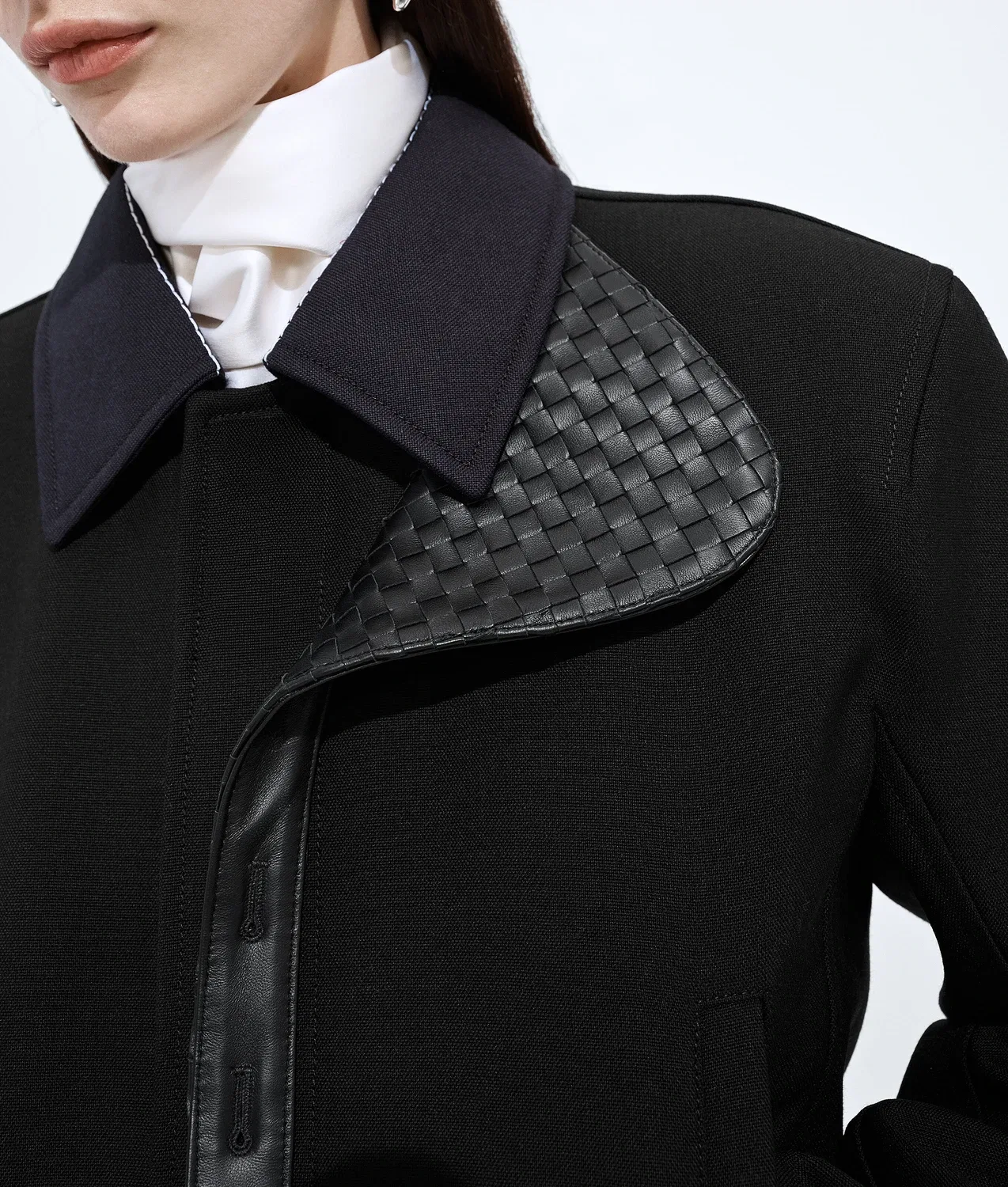 Пальто из разделяемой шерсти и мохера BOTTEGA VENETA, черный — фото 4