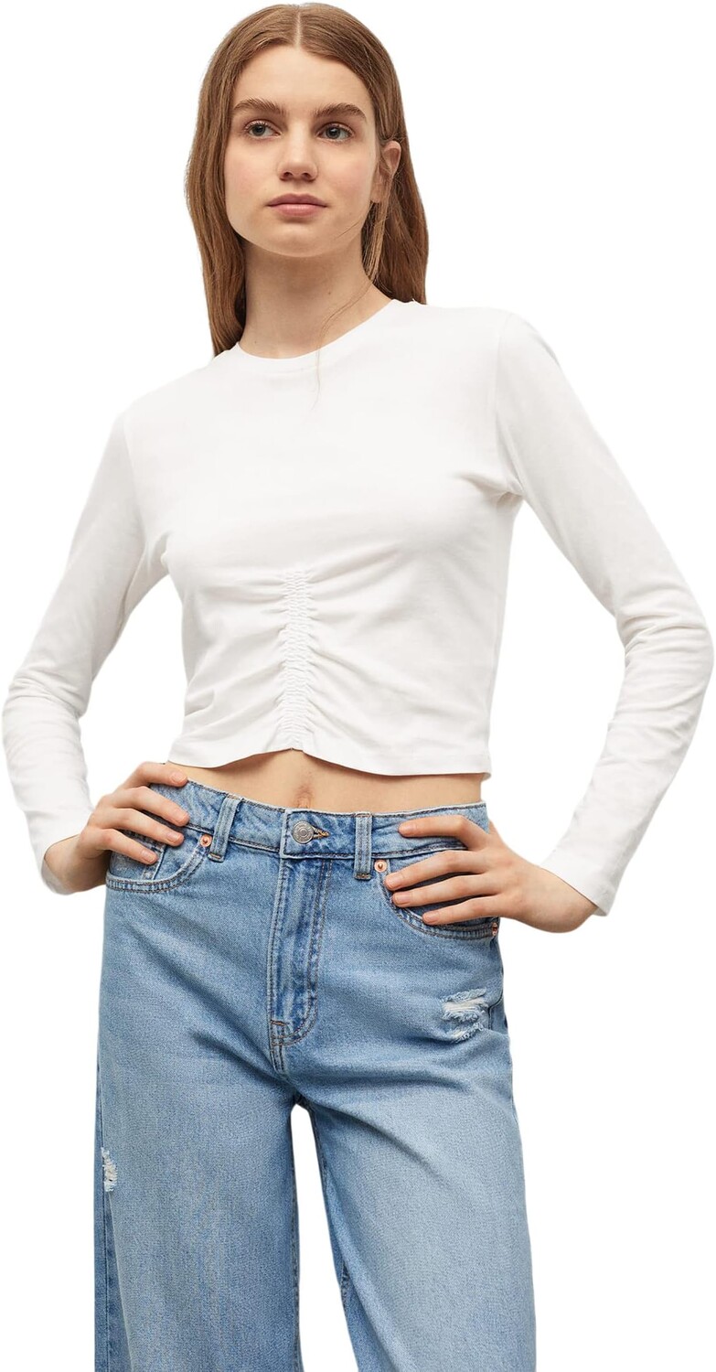 

Футболка Mango Fruncis T-Shirt, цвет Off-White