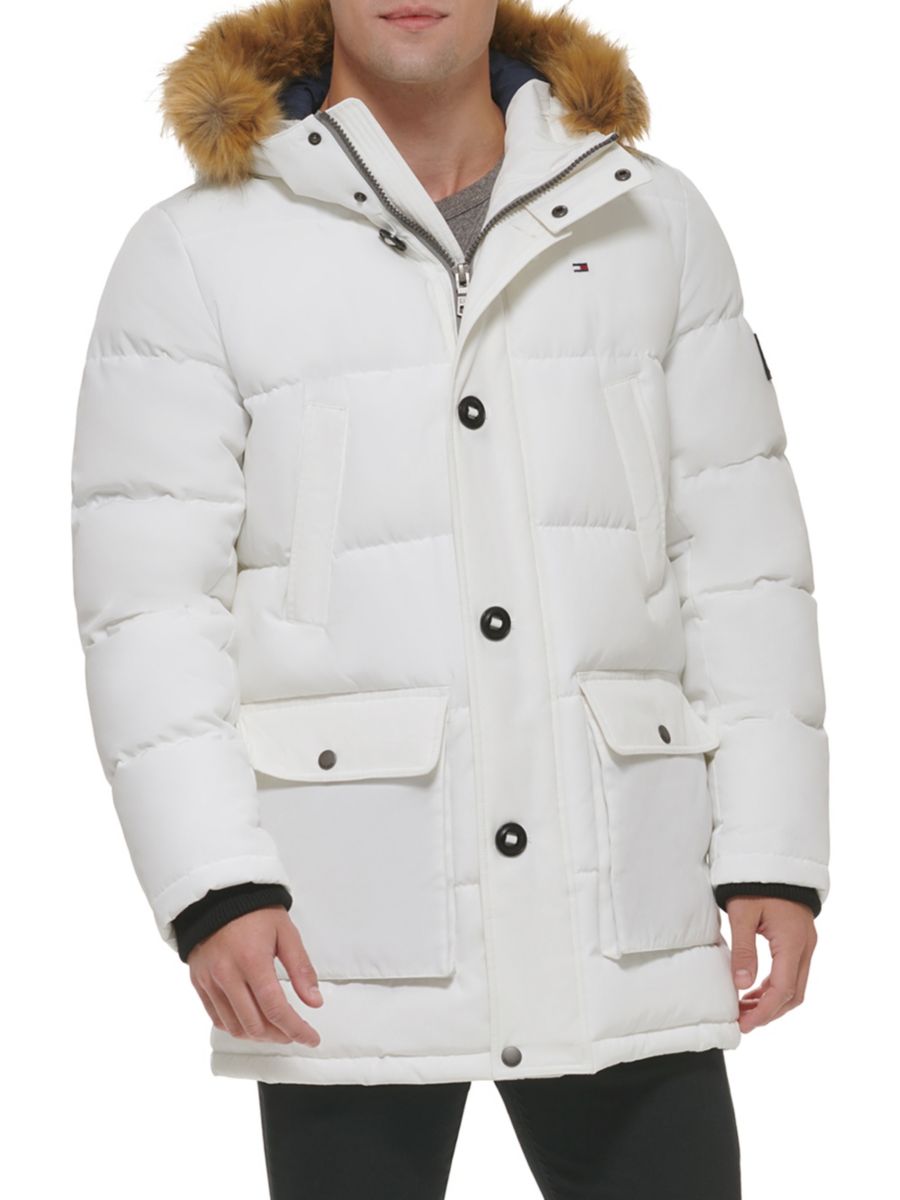 

Куртка-пуховик Artic с отделкой из искусственного меха на капюшоне Tommy Hilfiger, белый
