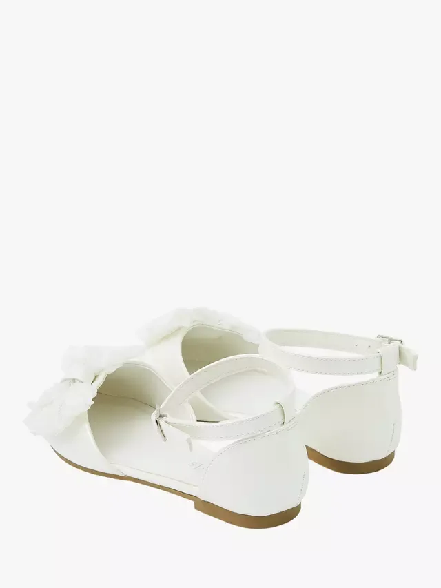 Детские балетки с сетчатым бантом, цвет слоновой кости Angels by Accessorize — фото 3