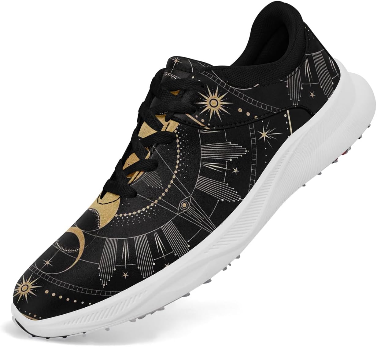 

Гольф обувь без шипов для мужчин и женщин, художественный дизайн, дышащие, водонепроницаемые модные спортивные кроссовки для гольфа с вентиляцией на пятке Onegam, черный