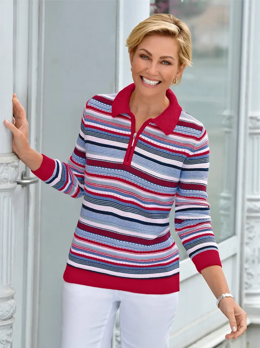 

Casual Looks Вязаный джемпер "Пуловер", цвет Rot-Kornblume-Geringelt