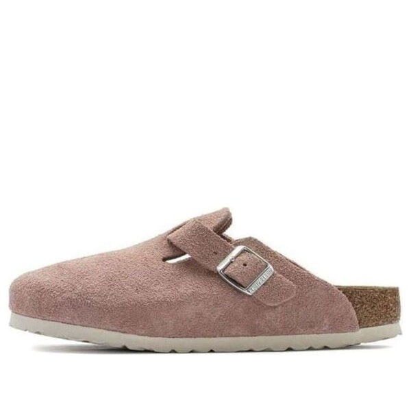 Тапочки boston soft footbed suede leather narrow fit 'pink clay' Birkenstock, розовый
