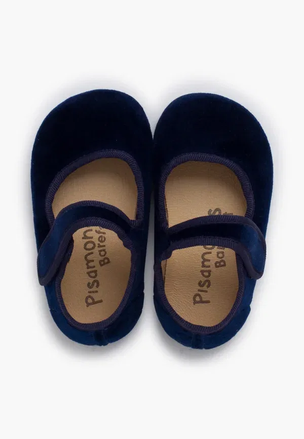 Пинетки-носочки Merceditas barefoot tira adherente baby shoes Pisamonas, темно-синий — фото 3