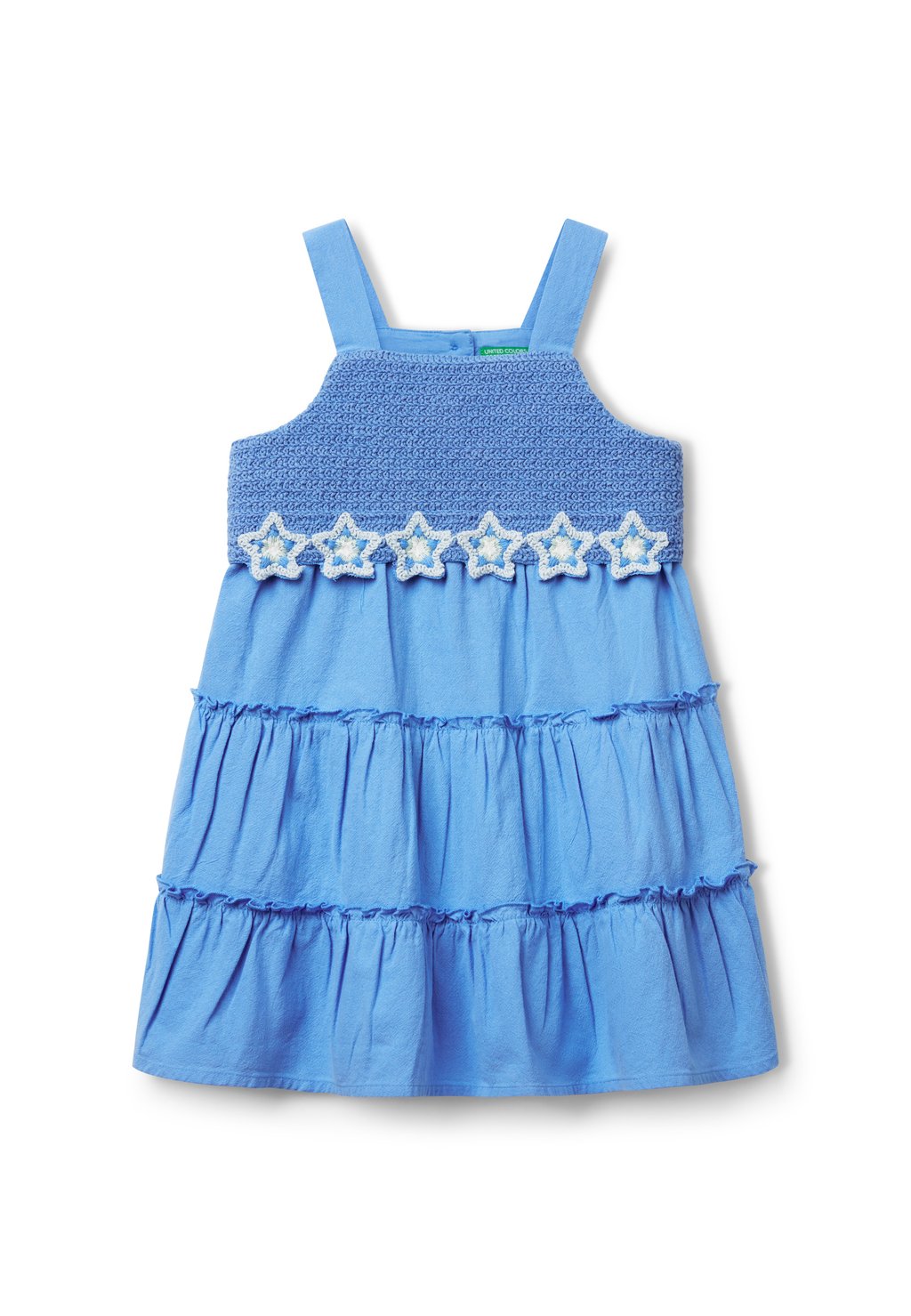 

Повседневное платье WITH MACRAMÉ FLOWERS United Colors of Benetton, синий