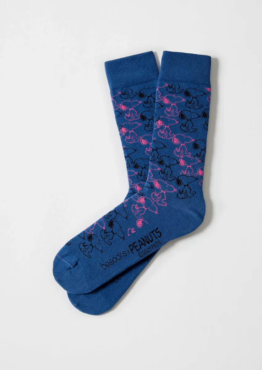 

Носки унисекс со Снупи из синего органического хлопка Besocks, синий