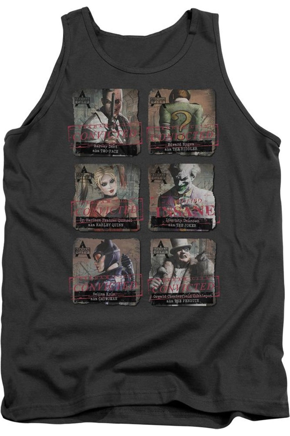 

Batman Arkham City Arkham Lineup Взрослая майка Gildan, цвет charcoal