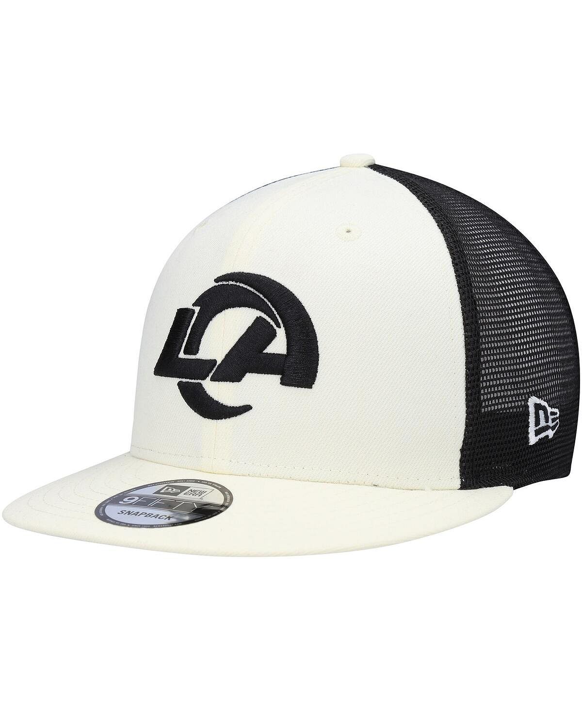 

Мужская кремовая черная кепка Los Angeles Rams Chrome Collection 9FIFTY Trucker Snapback Hat New Era