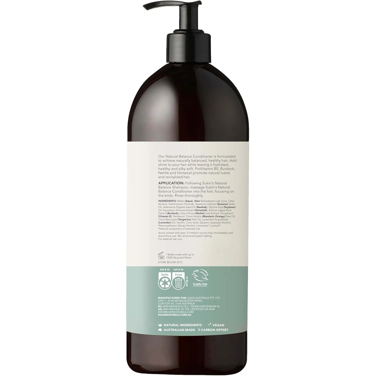 Кондиционер для волос «Natural Balance» 1 литр от Sukin — фото 3
