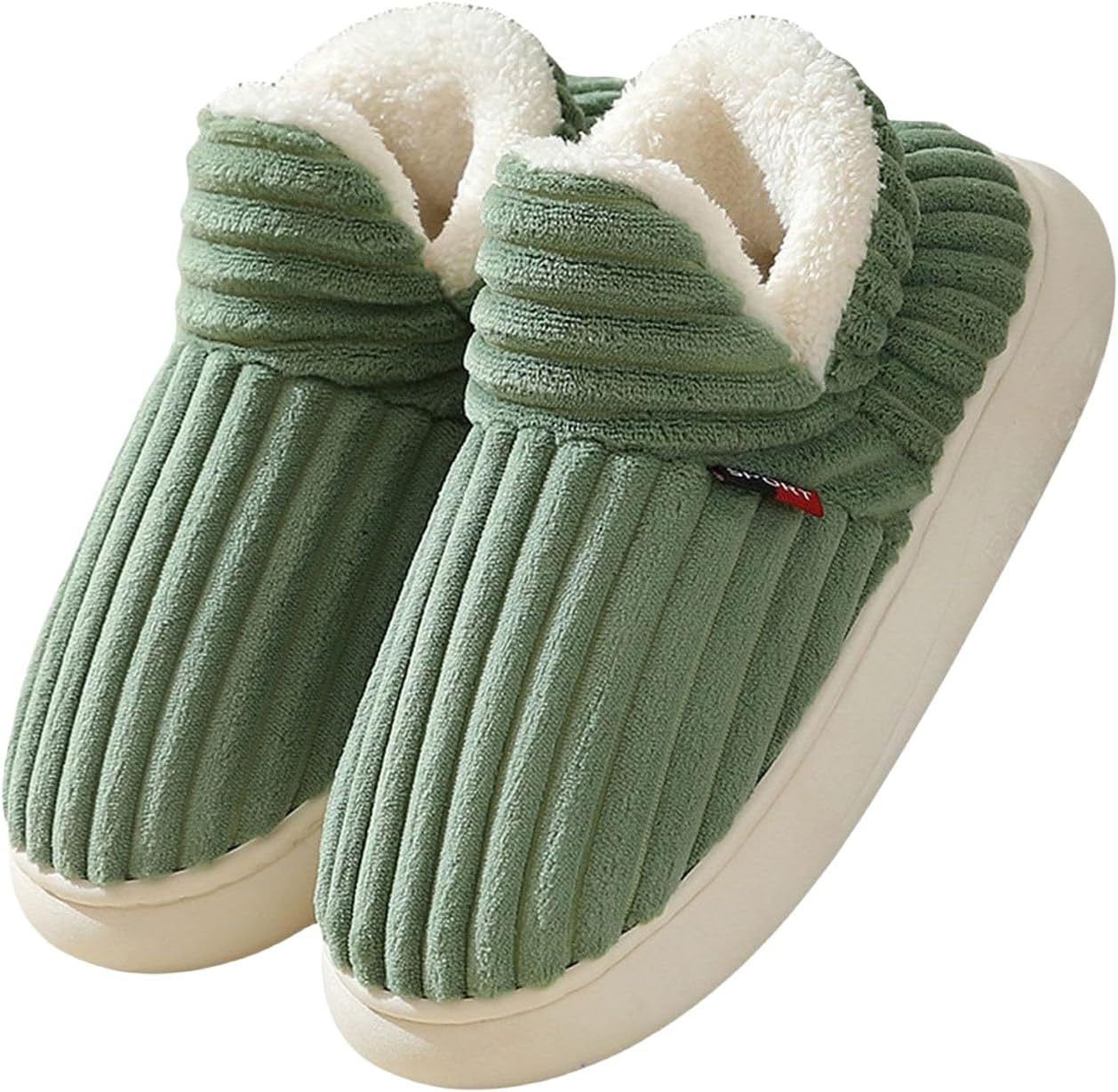 

Женские и мужские ботильоны-тапочки на щиколотку, плюшевые теплые тапочки для дома и улицы, пушистые тапочки для женщин, облачные подушки Zyuoel, зеленый